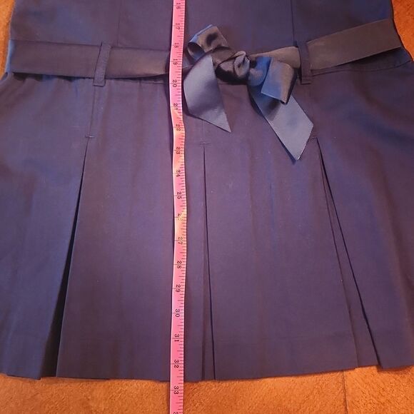 The Children’s Place Uniform Sleeveless Knee Length Bow Dress Size 16 Navy Blue - Picture 4 of 7